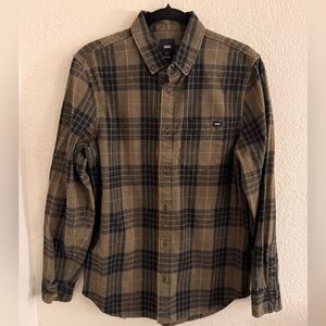 Vans Men's Plaid Shirt - Green and Black
